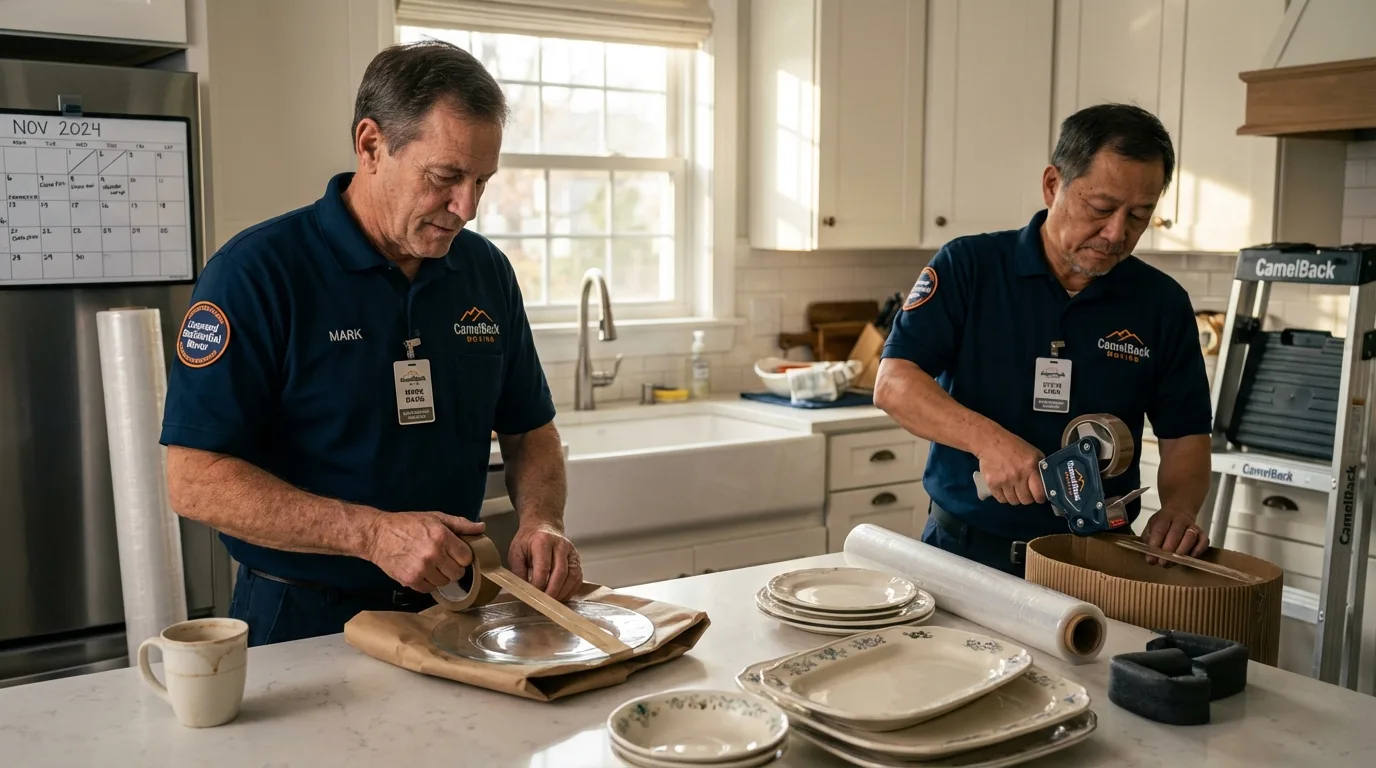 Professional crew packing kitchen dishware in Ephraim, UT